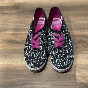kate spade Black and Pink Love Sneakers